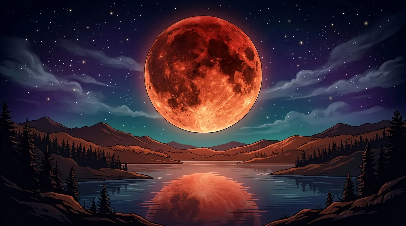 Éclipse lunaire : pleine lune rouge à observer