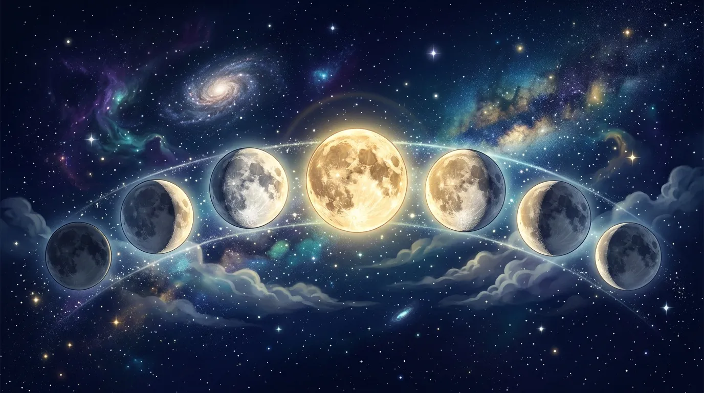 Phases de la lune : calendrier lunaire complet